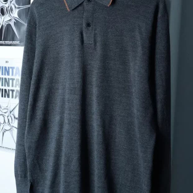 (L) 유니클로 니트 JW앤더슨 카라 그레이 울-16B95