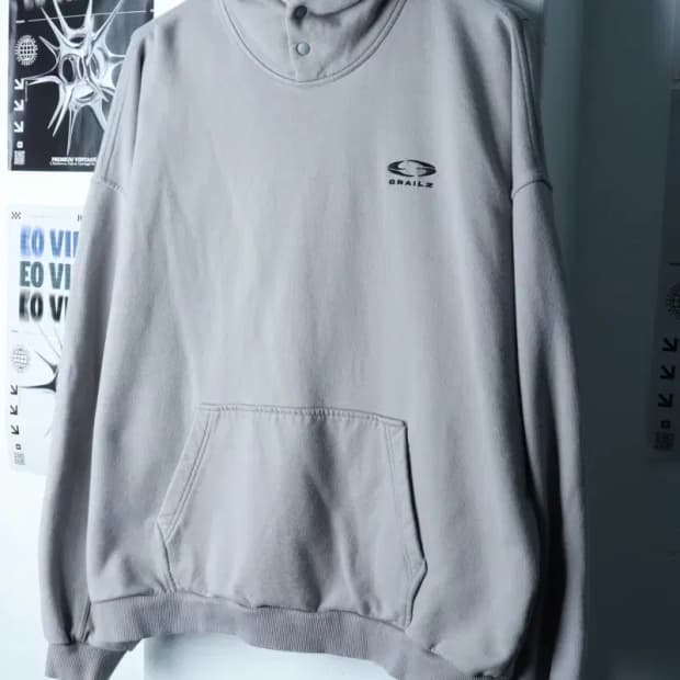 (XL-2XL) 그레일즈 후드티셔츠 오버핏 스트릿 그레이-16B97