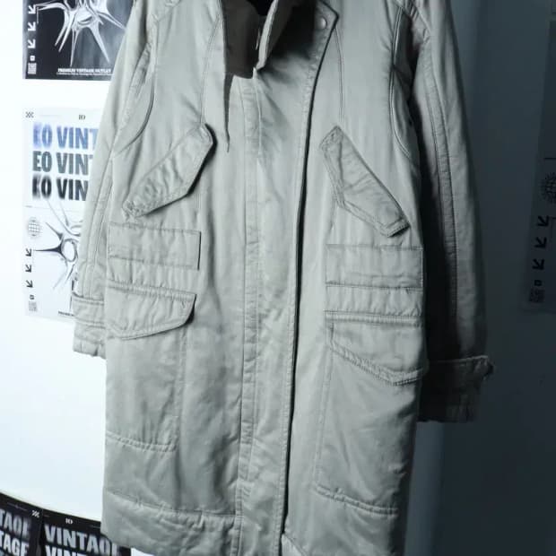 W(S-M) 시스템 패딩 점퍼자켓 한섬 코트 그레이 롱 풀내피-16B9E