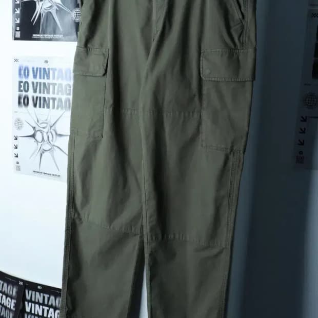 (2XL) 유니클로 면바지 팬츠 빅사이즈 카키 카고 아메카지-2398