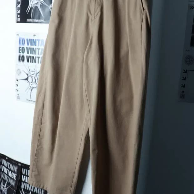 (L-XL) 해칭룸 면바지 팬츠 와이드핏 브라운 한정판-23A2