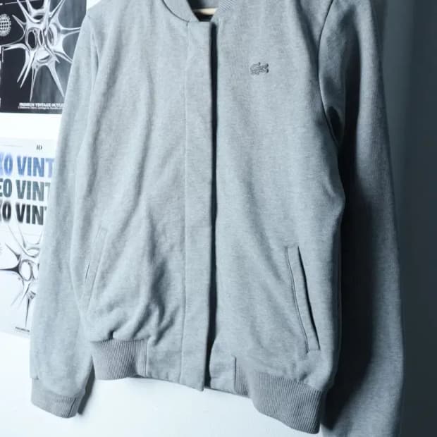 W(L) 라코스테 집업 바람막이 점퍼자켓 스타디움 그레이 면-16BDB