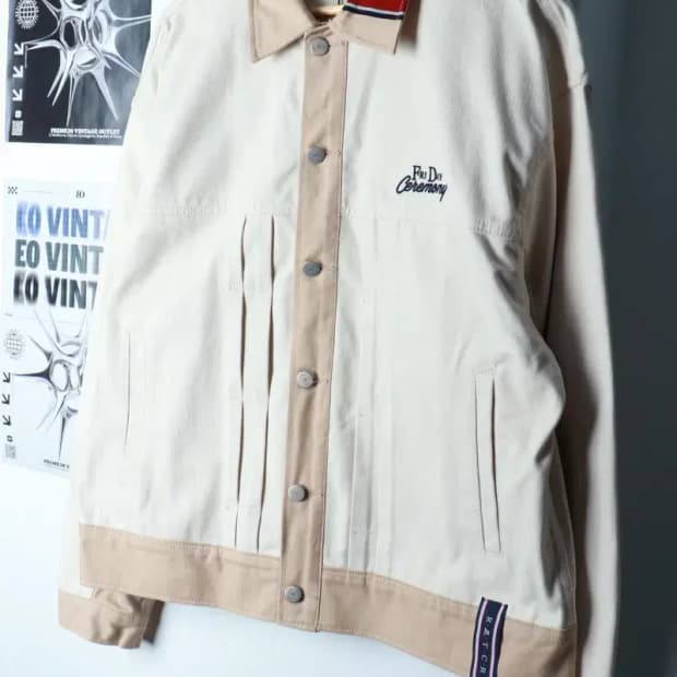 (L-XL) 로맨틱크라운 집업 바람막이 점퍼자켓 새상품 면-16BE0