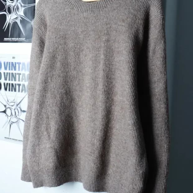 (L-XL) 코스 니트 루즈핏 무지 브라운 울-16BF1