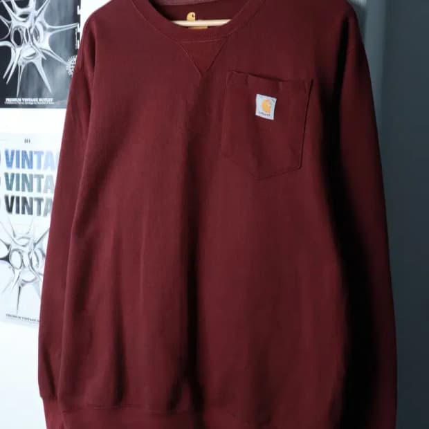 (XL-2XL) 칼하트 긴팔티셔츠 빅사이즈 포켓 버건디-16BFA