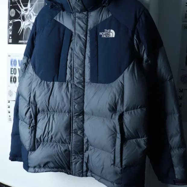 (2XL) 노스페이스 패딩 점퍼자켓 빅사이즈 구스다운 네이비-16C10