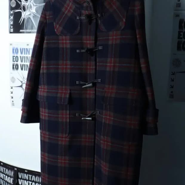 W(S-M) 타미힐피거 코트자켓 대장 떡볶이 체크 떡코 더플-16C15