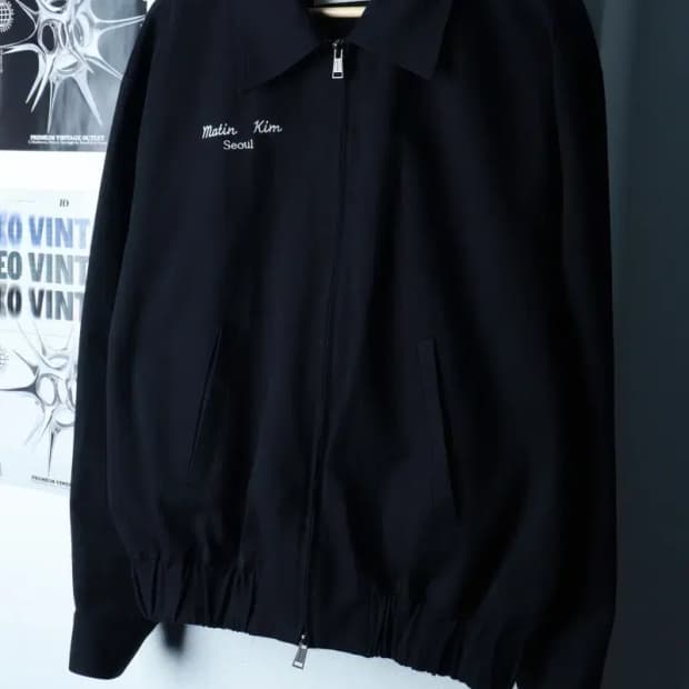 (F) 마뗑킴 집업 바람막이 점퍼자켓 블루종 레터링 드리즐러-16C19