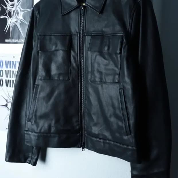 (S-M) 라퍼지스토어 집업 바람막이 점퍼자켓 레더 투웨이-16C1F