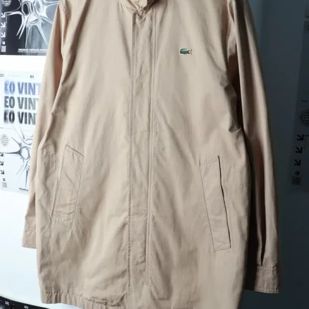 (L-XL) 라코스테 코트자켓 맥코트 베이지 면 치노 아메카지-16B74