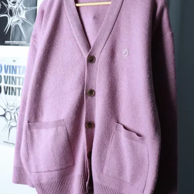 (M-L) 오아이오아이 니트 가디건 루즈핏 핑크 딸기우유-16B82