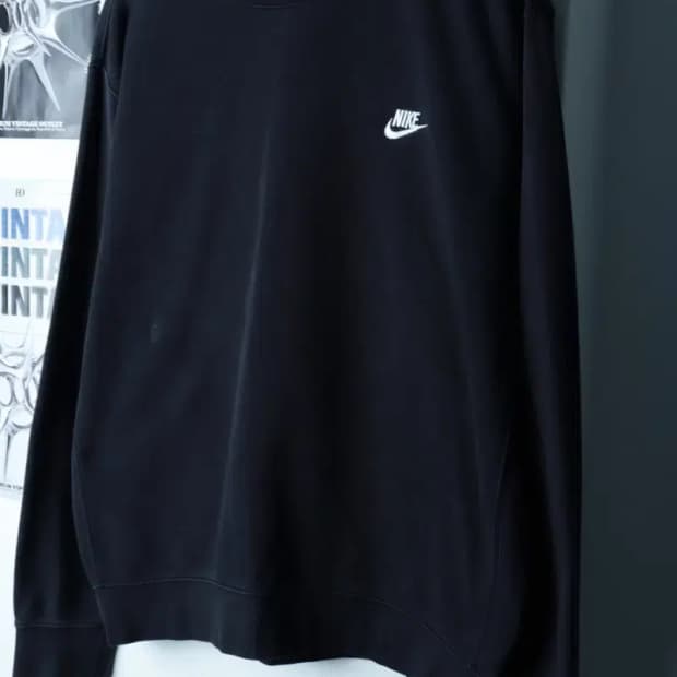 (XL) 나이키 맨투맨 티셔츠 사용감 크루넥 기모 블랙-16B87