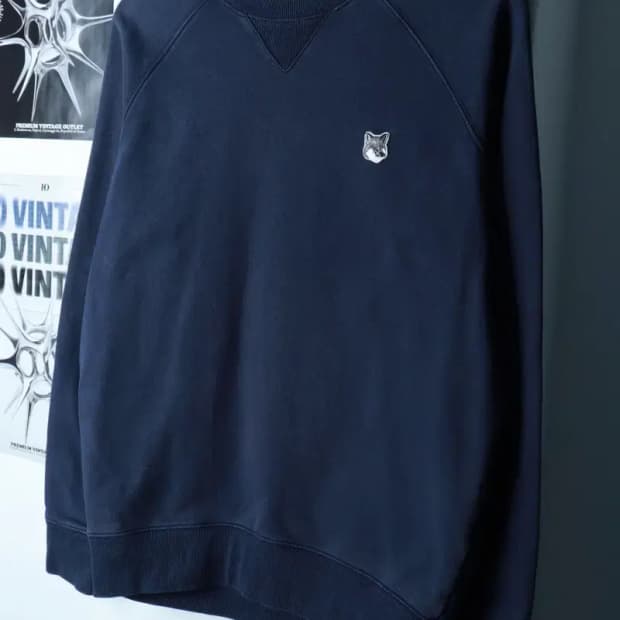 (M) 메종키츠네 맨투맨 티셔츠 폭스헤드 네이비-16ADD