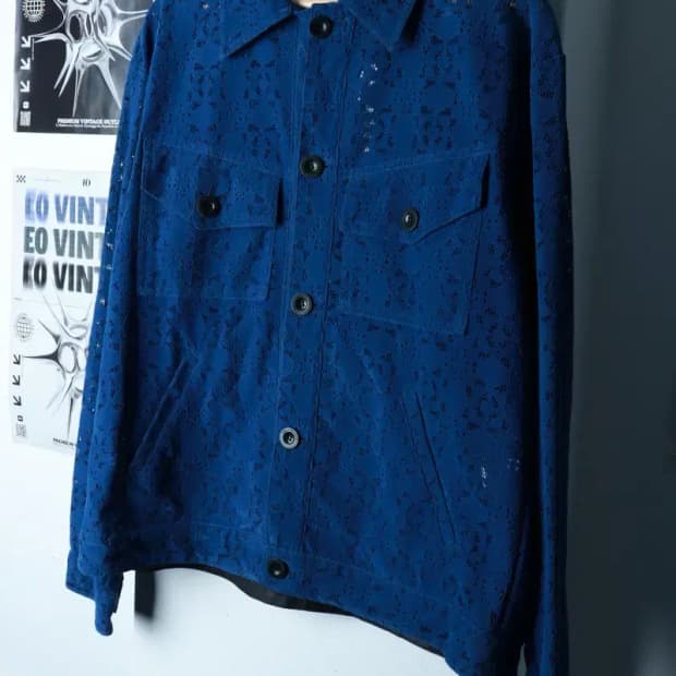 (L-XL) 앤더슨벨 집업 바람막이 점퍼자켓 레더 세무 블루-16AE7