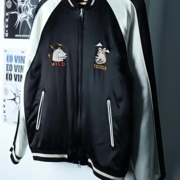 (XL-2XL) 커버낫 집업 바람막이 점퍼자켓 스카잔 자수-16AEA