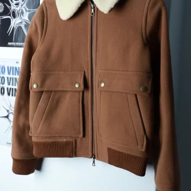 W(XL) APC 아페쎄 집업 바람막이 점퍼자켓 봄버 브라운-16AF4