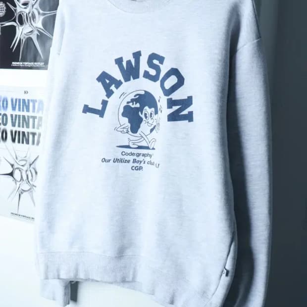 (M-L) 코드그라피 맨투맨 티셔츠 빅로고 멜란지 올드스쿨-16AFD