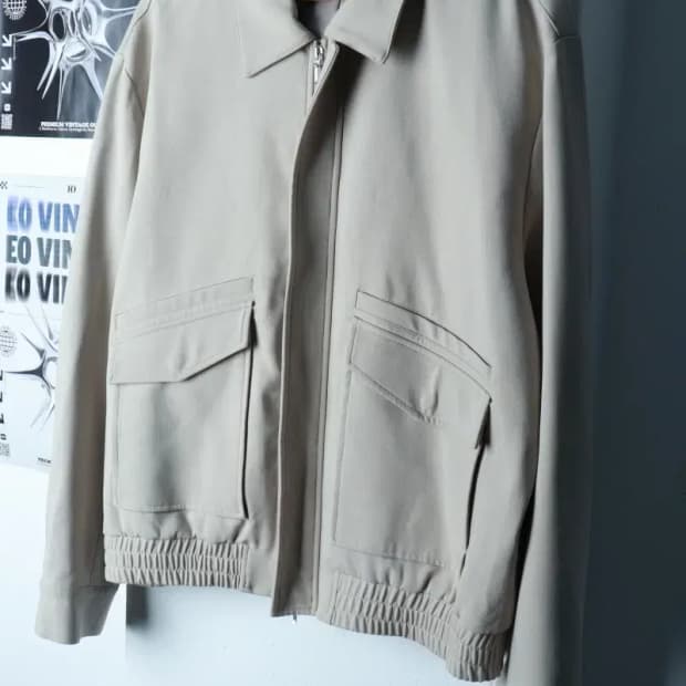 (L-XL) 드로우핏 집업 바람막이 점퍼자켓 블루종 베이지-16C8F