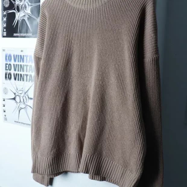 (XL) 블론드나인 니트 루즈핏 브라운 무지-16CA3