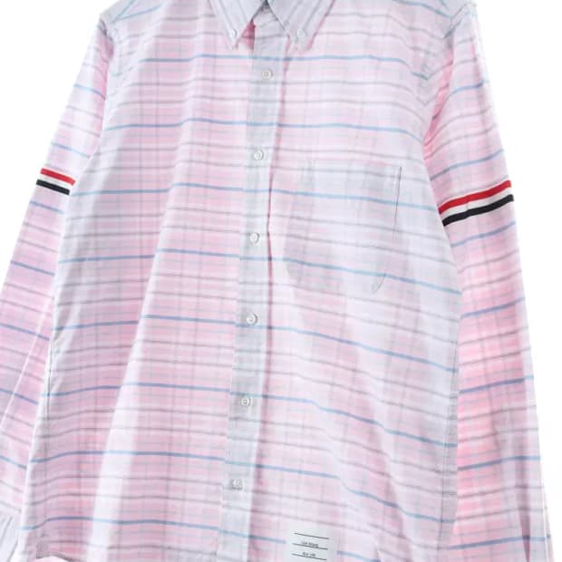 (L) 톰브라운 셔츠 남방 스트라이프 암밴드 연핑-16D2E