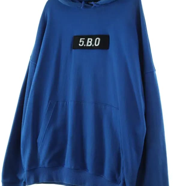 (L-2XL) 오아이오아이 후드티셔츠 박시 블루 로고-16D36