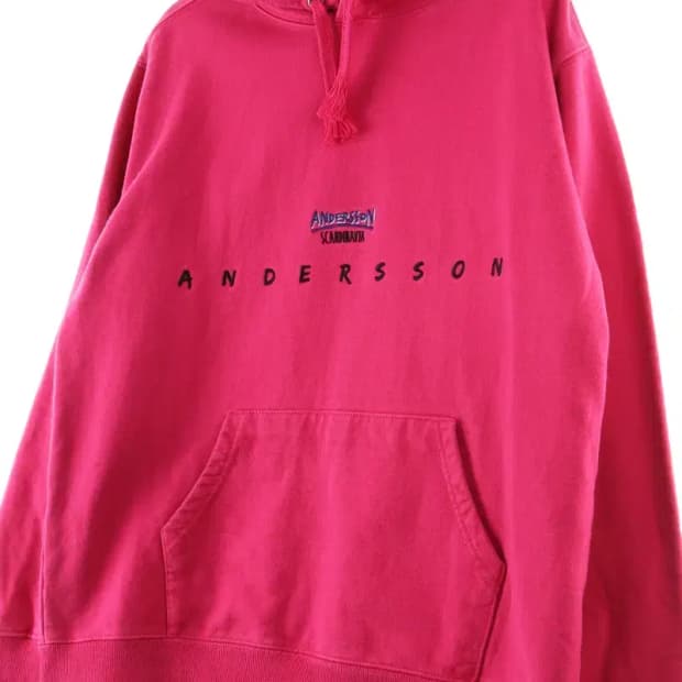 W(M-L) 앤더슨벨 후드티셔츠 사용감 핑크 스웻-16D43