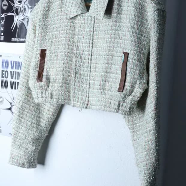 W(M) 인스턴트펑크 집업 바람막이 점퍼자켓 트위드 봄버-16D8B