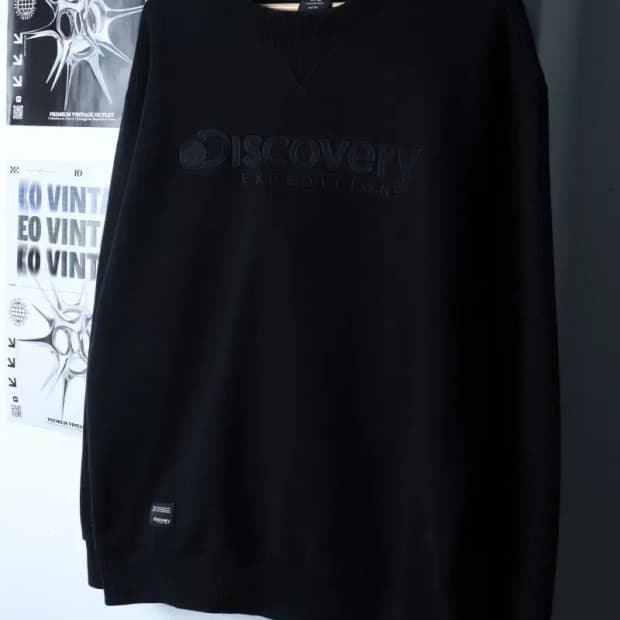 (XL) 디스커버리 맨투맨 티셔츠 작은사용감 기모 블랙-16E1E