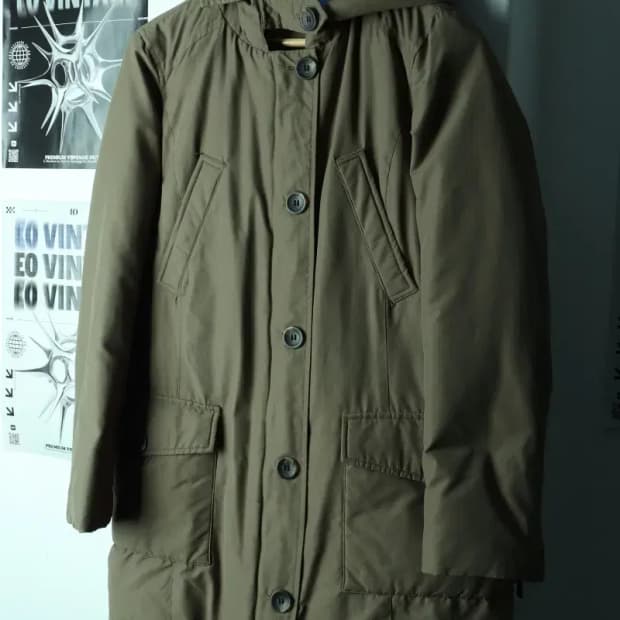 W(M-L) 자라 패딩 점퍼자켓 야상 카키 롱 아메카지 개파카-16E2A
