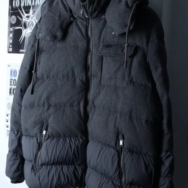 (XL) 라코스테 패딩 점퍼자켓 덕다운 그레이 울-16E3F