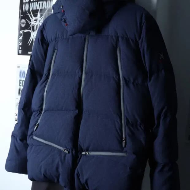 (L) 데상트 패딩 점퍼자켓 특수발열 대장급 네이비 푸퍼-16E43