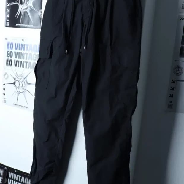 (M) 프리즘웍스 트레이닝복 바지 카고 조거 나일론 블랙-23E5