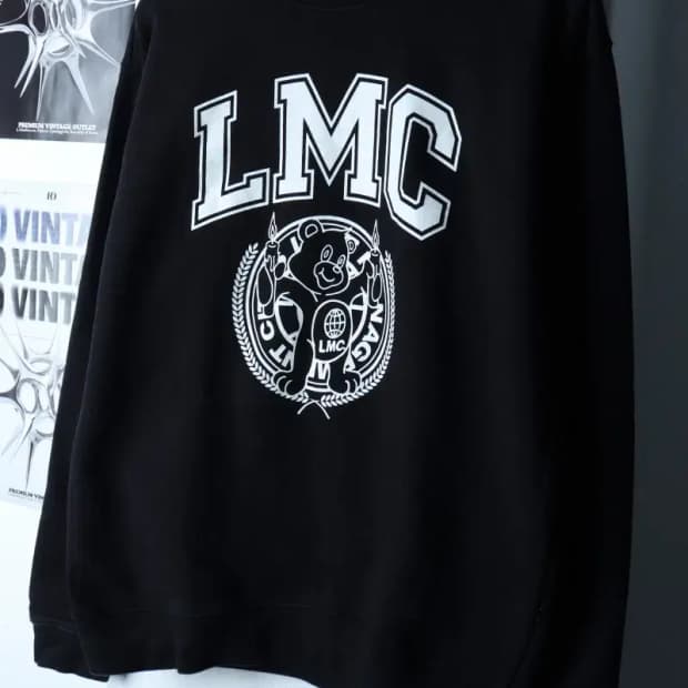 (M-XL) 엘엠씨 맨투맨 티셔츠 빅로고 베어 블랙 올드스쿨-16D5E