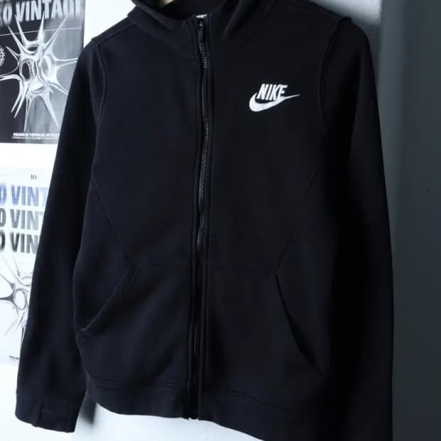 W(L) 나이키 후드집업 솔로스우시 블랙 기모 올드스쿨-16D63