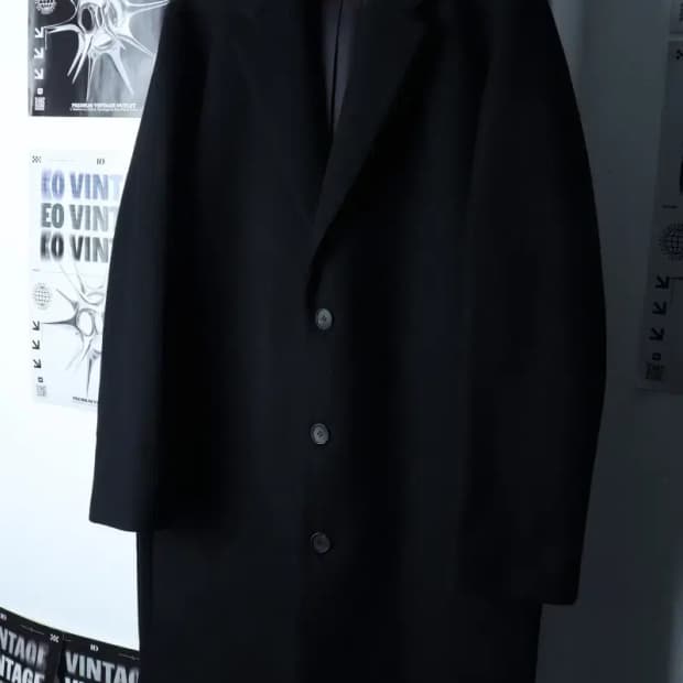 (M-L) 인사일런스 코트자켓 싱글 캐시미어 블랙-16E7D