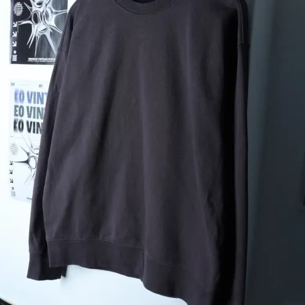 (L-XL) 멜란지마스터 맨투맨 티셔츠 차콜 무지 기본-16E96