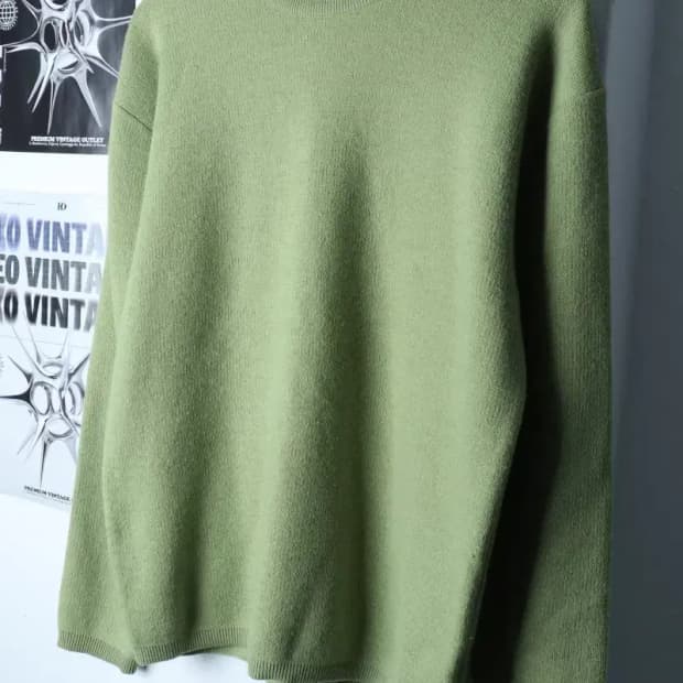 (M) 쿠어 니트 연그린 캐시미어 무지 울-16F0B