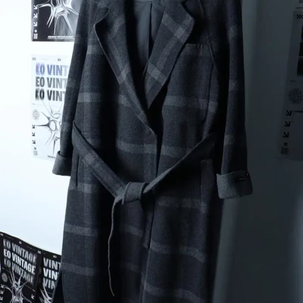 W(M) 에이앤디 코트자켓 핸드메이드 체크 그레이 울-16F1A