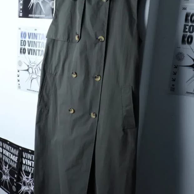 W(M) 자라 코트자켓 민소매 카키 아메카지-16F1B