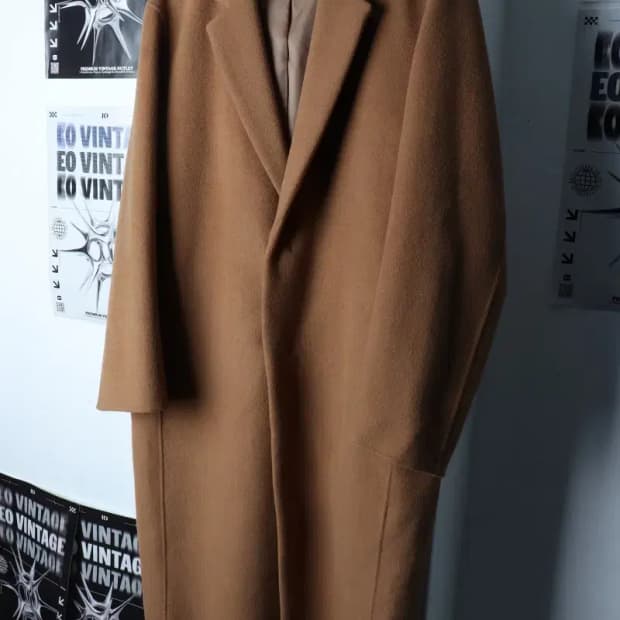 (M) 무신사 스탠다드 코트자켓 싱글 브라운 울 카멜 따뜻-16F2E