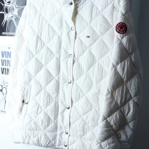 W(M) 타미힐피거 패딩 점퍼자켓 경량 퀄팅 화이트-16FEB