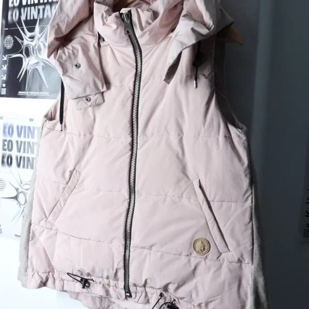 W(S-M) 질스튜어트 패딩 점퍼자켓 조끼 경량 핑크 울-16FF0