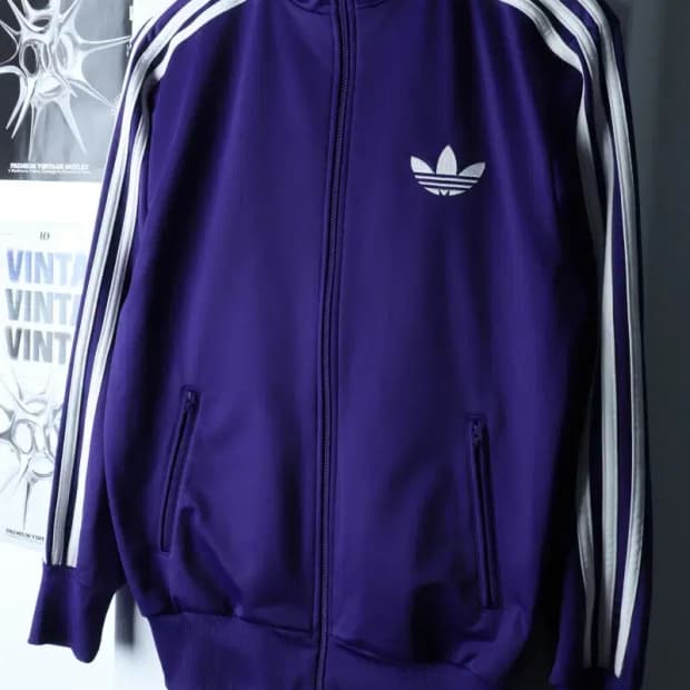 (S-M) 아디다스 집업져지 트랙탑 구파버 퍼플 올드스쿨-1701C