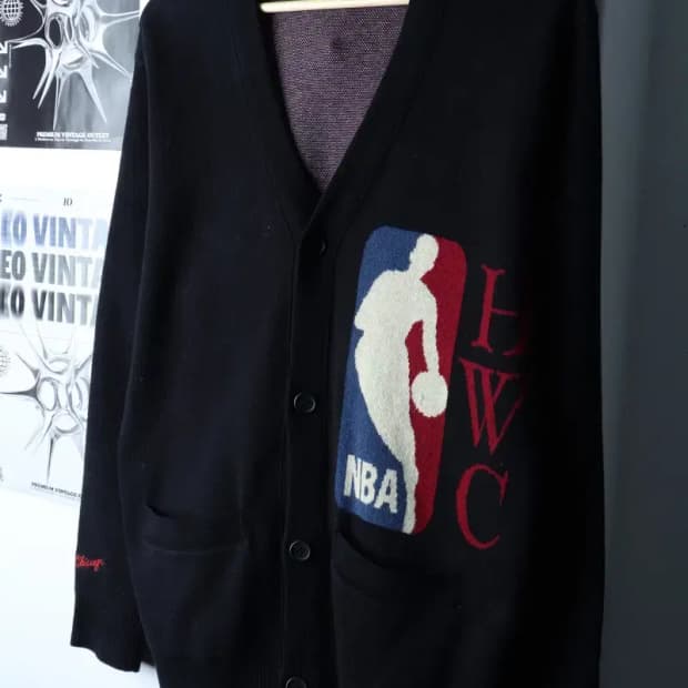 (S-M) NBA 엔비에이 니트 가디건 루즈핏 캐시미어-16FA0