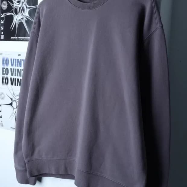 (M-L) 소버먼트 맨투맨 티셔츠 세미오버핏 그레이 무지-16EBE