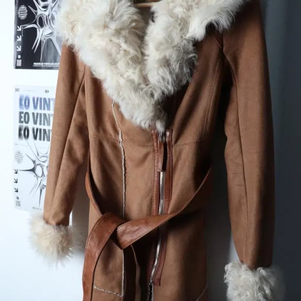 W(M) 질스튜어트 코트자켓 무스탕 브라운 한정판-1705C