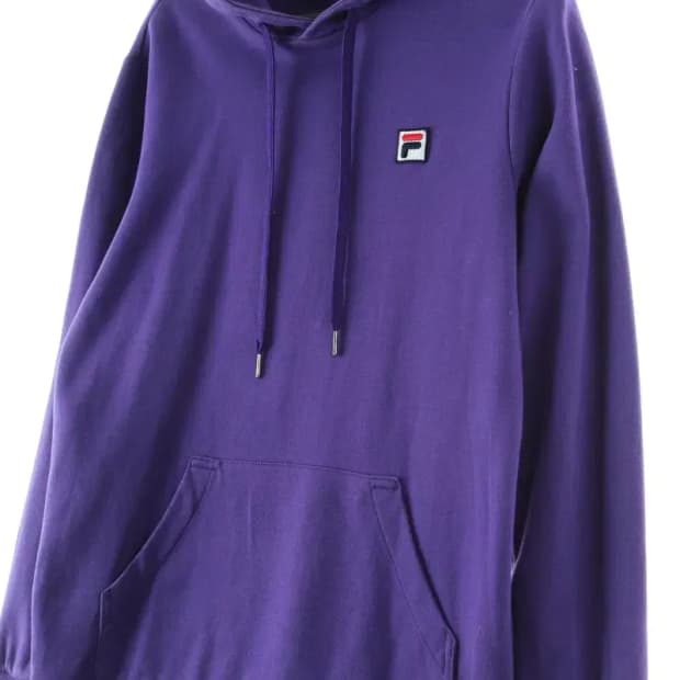 (M-L) 휠라 후드티셔츠 박시 퍼플 올드스쿨-1716E