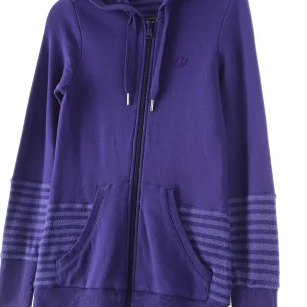 W(S) 아디다스 후드집업 퍼플 롱 불꽃 포인트-17174