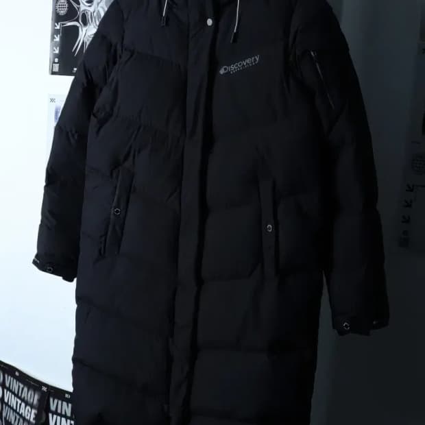 W(M) 디스커버리 패딩 점퍼자켓 덕다운 블랙 롱 올드스쿨-17177