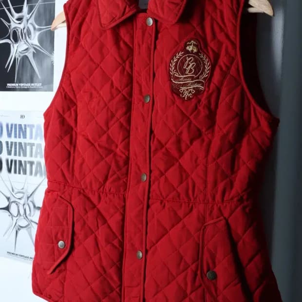 W(M) 브룩스브라더스 패딩 점퍼자켓 조끼 레드 구스다운-17178